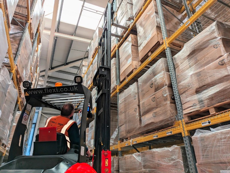 transporting oversized goods within warehouse